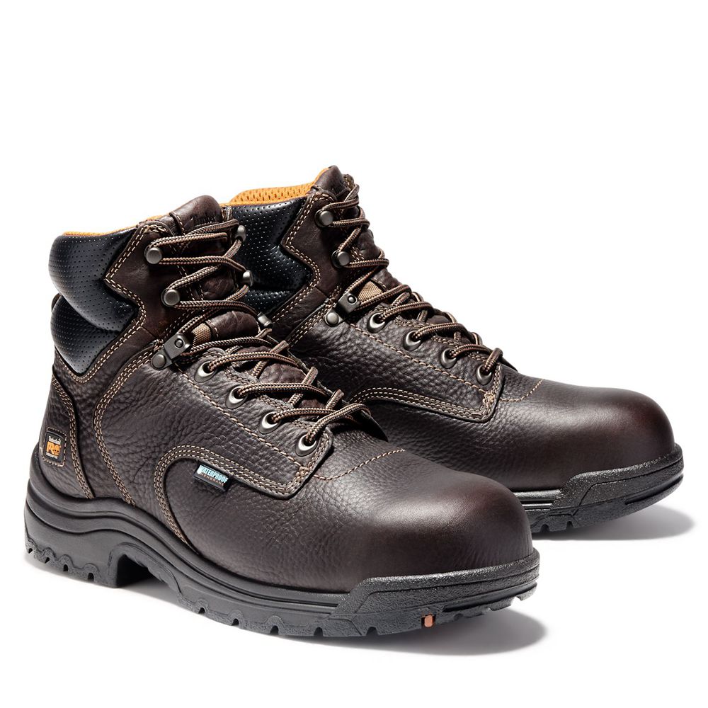 Timberland Mens Work Boots PRO® TiTAN® 6\" Comp Toe - Dark Brown - India BG2381604